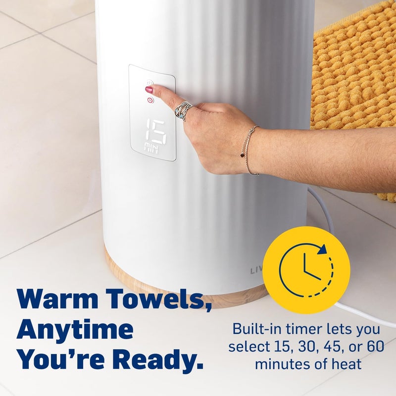 Live Fine Towel Warmer | Bucket Style Luxury Heater with LED Display, Adjustable Timer, Auto Shut-Off | Fits 40” x 70” Oversized Towel - Image 3