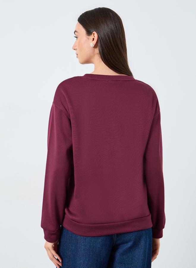 ستايلي سويت شيرت واسع سادة - Image 5