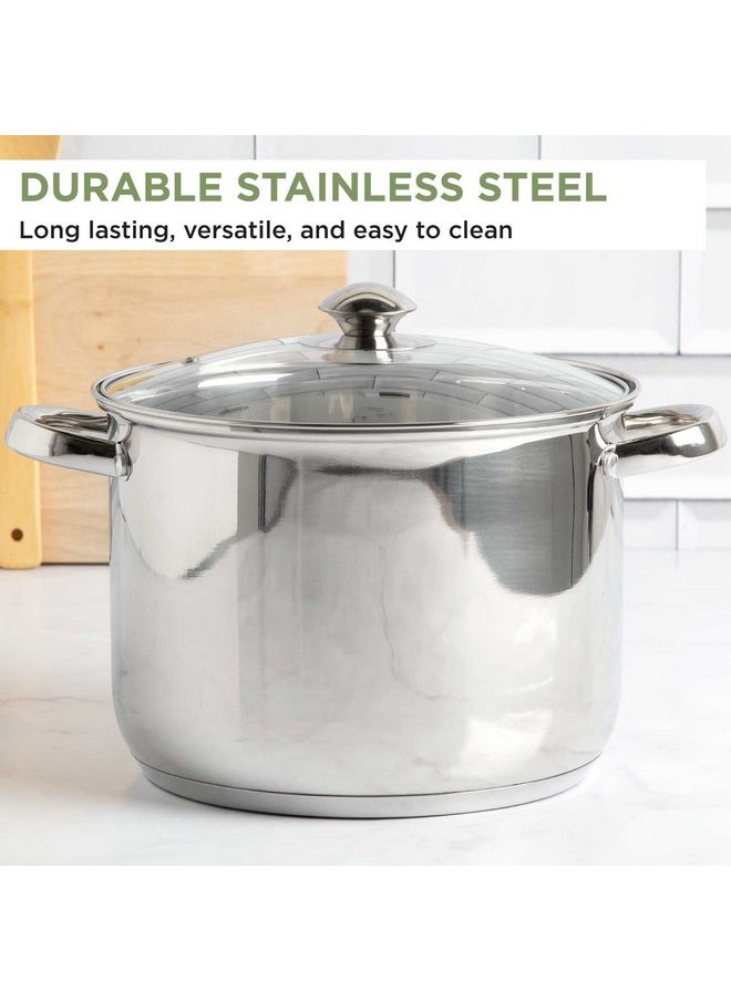 Ecolution Ecolution Stainless Steel Stock Pot, Encapsulated Induction Ready Cooking Pot with Glass Lid, Oven Safe, Dishwasher Safe Soup Pot, 8-Quart  - Image 5