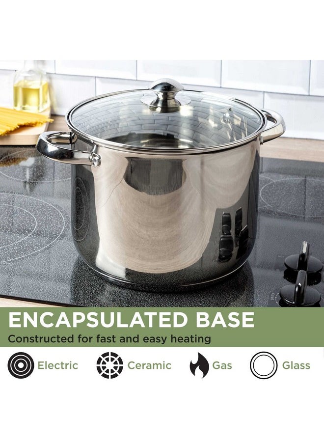 Ecolution Ecolution Stainless Steel Stock Pot, Encapsulated Induction Ready Cooking Pot with Glass Lid, Oven Safe, Dishwasher Safe Soup Pot, 8-Quart  - Image 3