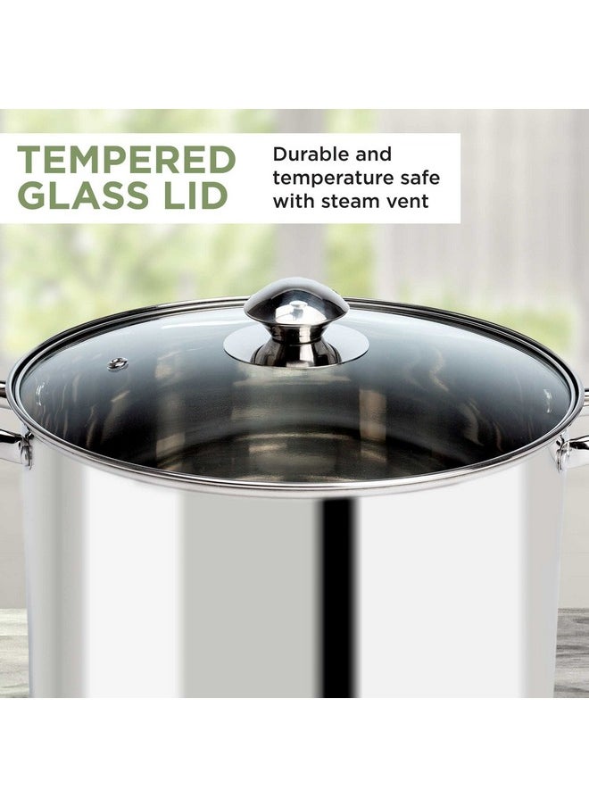 Ecolution Ecolution Stainless Steel Stock Pot, Encapsulated Induction Ready Cooking Pot with Glass Lid, Oven Safe, Dishwasher Safe Soup Pot, 8-Quart  - Image 4