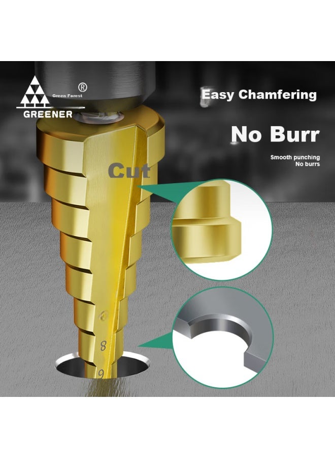 Greener Baota Drill Bit 6-piece Set, Hole Enlarger, Hole Opener, Step Drill Bit, Conical Drill Bit For Drilling Steel Plates And Metal - Image 3
