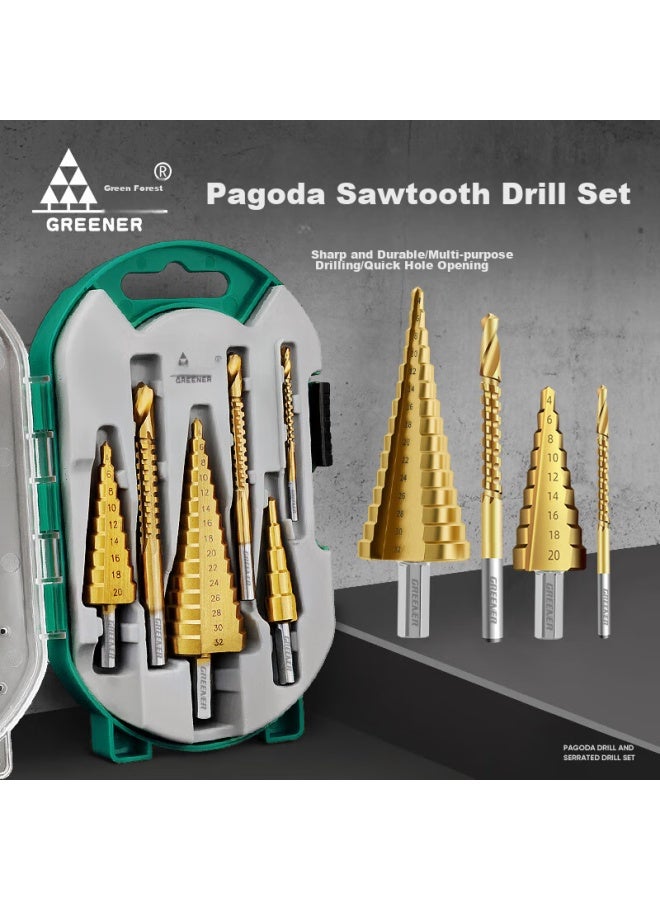 Greener Baota Drill Bit 6-piece Set, Hole Enlarger, Hole Opener, Step Drill Bit, Conical Drill Bit For Drilling Steel Plates And Metal - Image 2