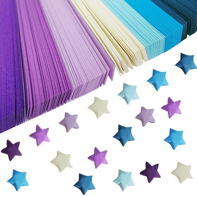 ZTEOFO 1080 Sheets Origami Stars Paper Strips, Purple Solid Color Gradient Color Origami Paper Stars, Color Star Paper Strip, DIY Paper Origami Stars, Origami Star Paper Strips, Star Origami Paper - Image 1