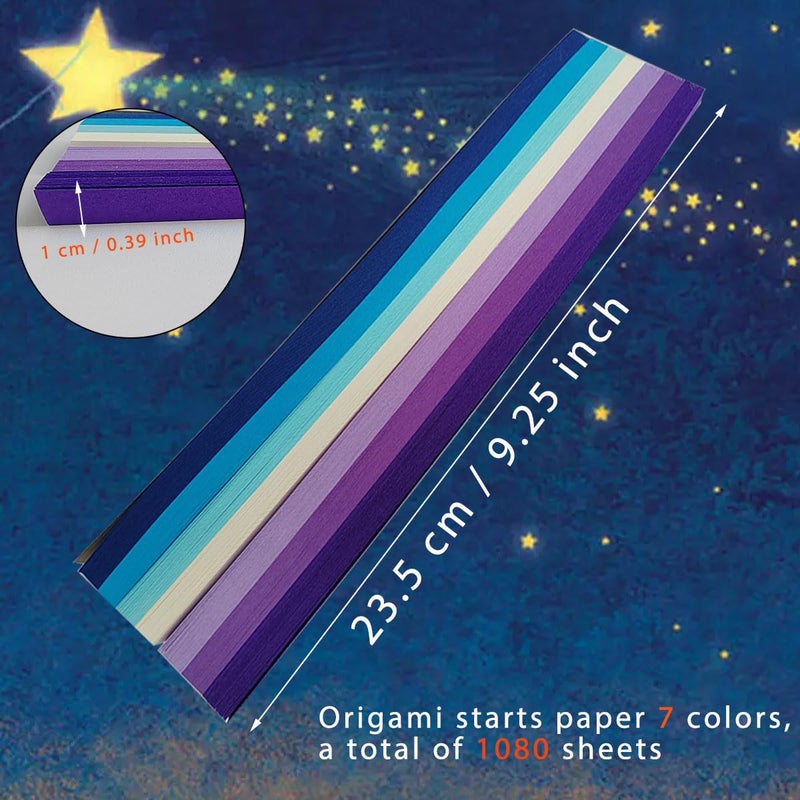 ZTEOFO 1080 Sheets Origami Stars Paper Strips, Purple Solid Color Gradient Color Origami Paper Stars, Color Star Paper Strip, DIY Paper Origami Stars, Origami Star Paper Strips, Star Origami Paper - Image 3