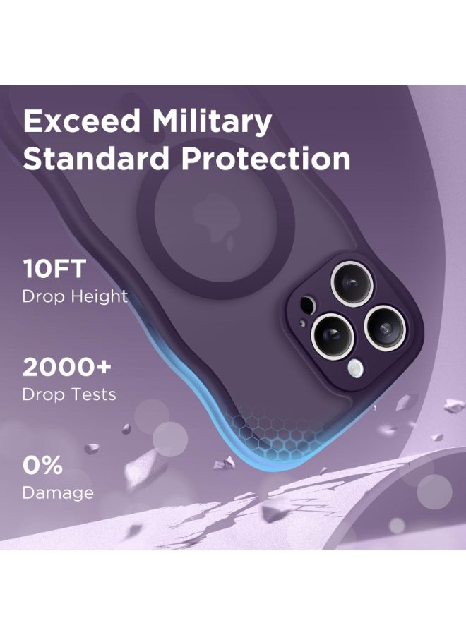 CAPRARO Cute for iPhone 14 Pro Max Case, Compatible with MagSafe, [Curly Wave Edge] [Full Camera Protection] [14 FT Drop Shockproof Protection] Magnetic Phone Case for 14 Pro Max 6.7 Inch, Deep Purple - Image 5