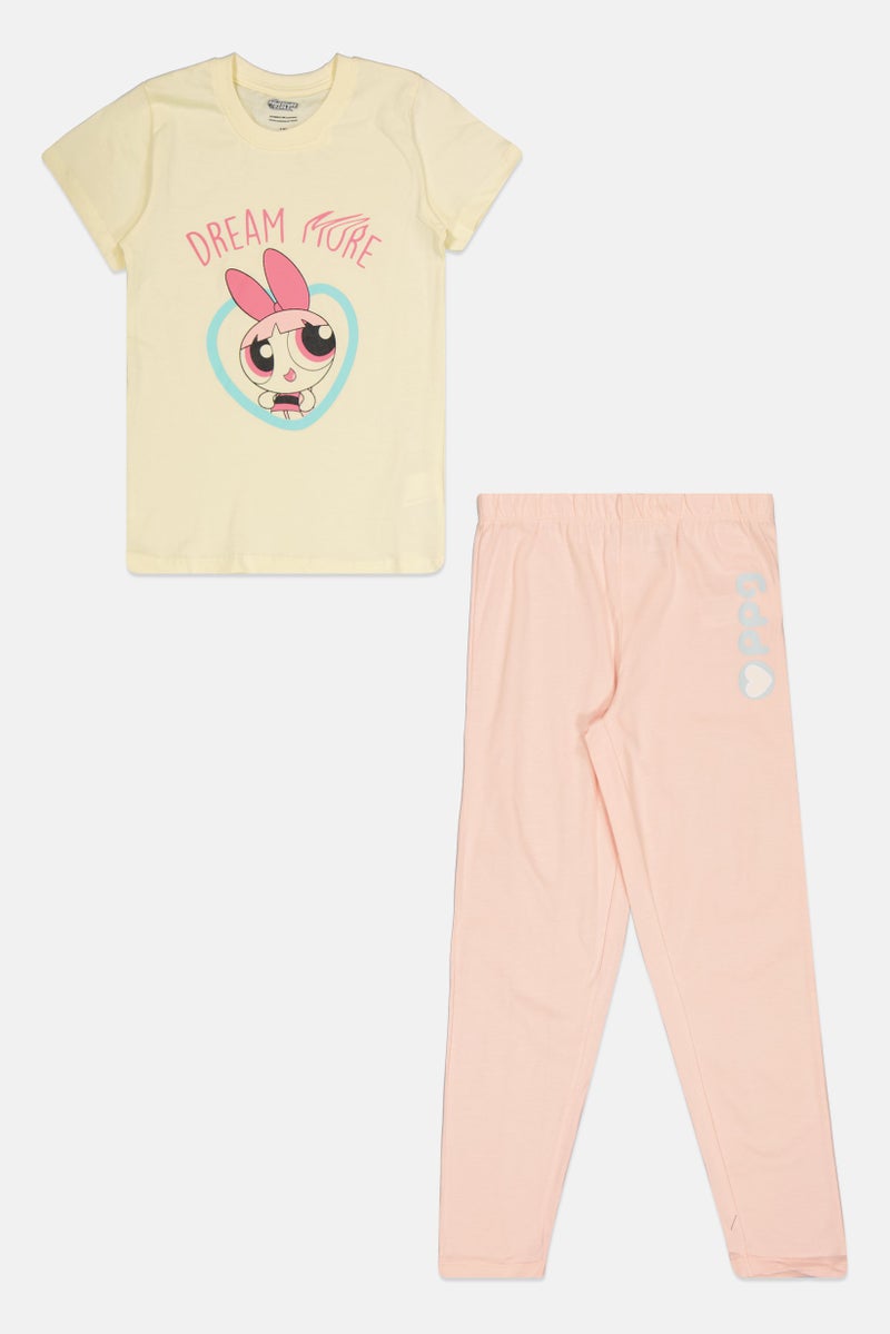 The Powerpuff Girls Kids Girl 2 Pieces Graphic Print Pajama Set, Multicolor  - Image 1