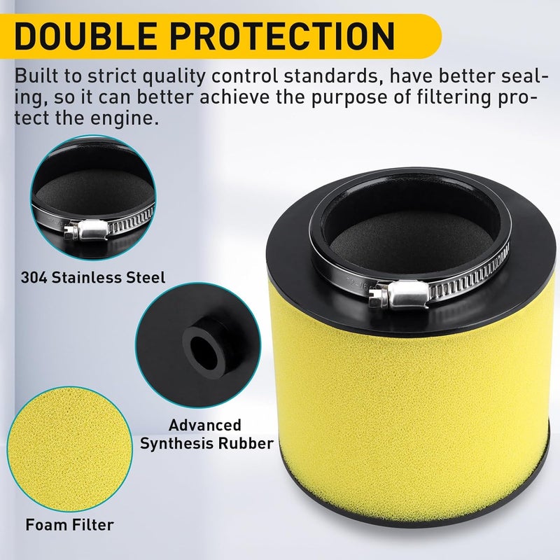 Slother Foreman 450 Air Filter Replacement for Honda Rancher 350 TRX350FE TRX350TM TRX350TE Rancher 400 TRX400FA TRX400FGA Foreman 450 400TRX400FW TRX450S TRX450FE 2000-2006 17254-HN5-670 ATV,Yellow - Image 5