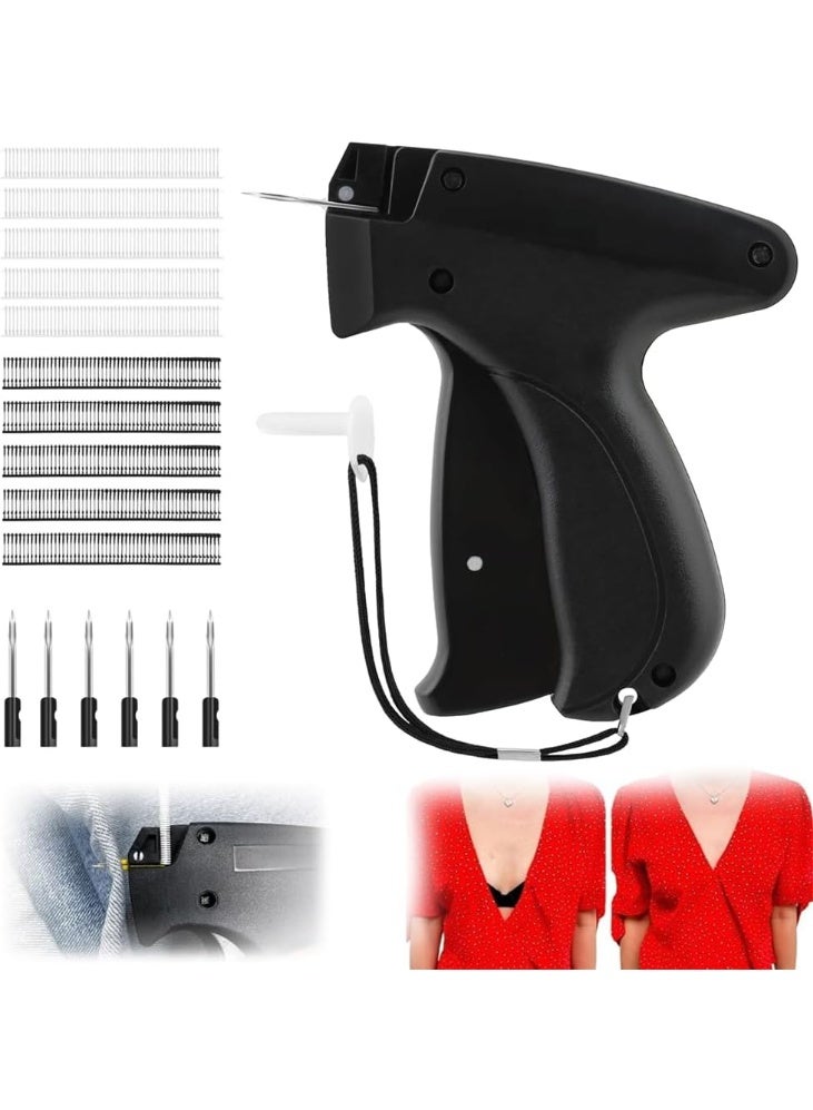 Soofam Stitchy Gun for Clothes, Handheld Stitch Gun Quick Clothing Fixer, Mini Sewing Micro Tagging Gun, Includes 6 Needle, 500 Black Fasteners and 500 White Fasteners, for Retail Garment Label (Black) - Image 1