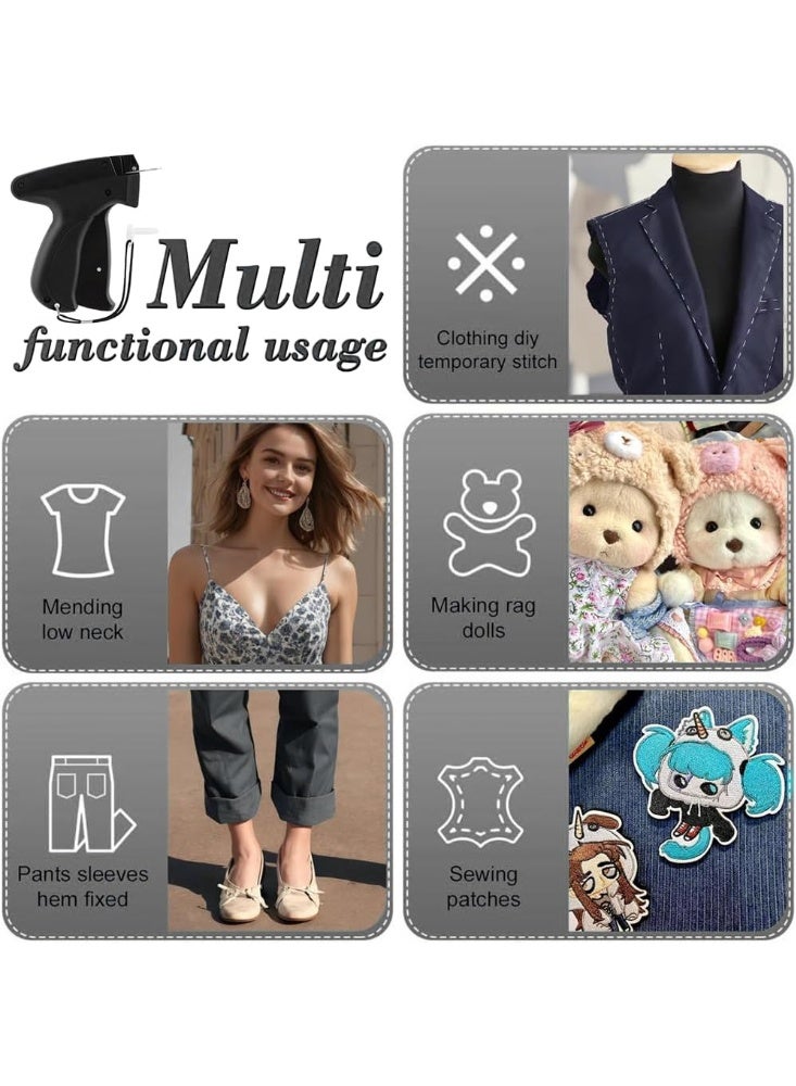 Soofam Stitchy Gun for Clothes, Handheld Stitch Gun Quick Clothing Fixer, Mini Sewing Micro Tagging Gun, Includes 6 Needle, 500 Black Fasteners and 500 White Fasteners, for Retail Garment Label (Black) - Image 5