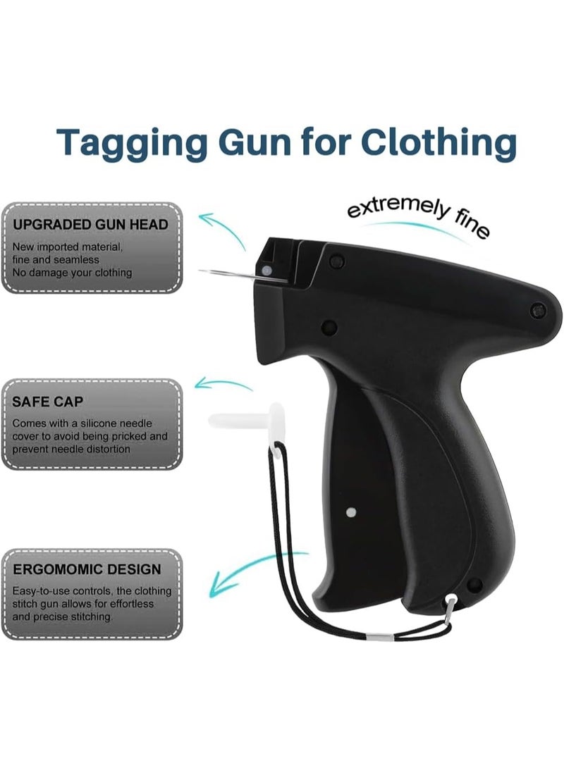 Soofam Stitchy Gun for Clothes, Handheld Stitch Gun Quick Clothing Fixer, Mini Sewing Micro Tagging Gun, Includes 6 Needle, 500 Black Fasteners and 500 White Fasteners, for Retail Garment Label (Black) - Image 3