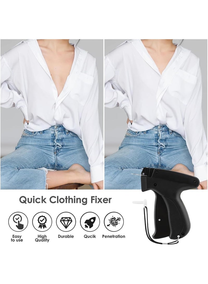 Soofam Stitchy Gun for Clothes, Handheld Stitch Gun Quick Clothing Fixer, Mini Sewing Micro Tagging Gun, Includes 6 Needle, 500 Black Fasteners and 500 White Fasteners, for Retail Garment Label (Black) - Image 2