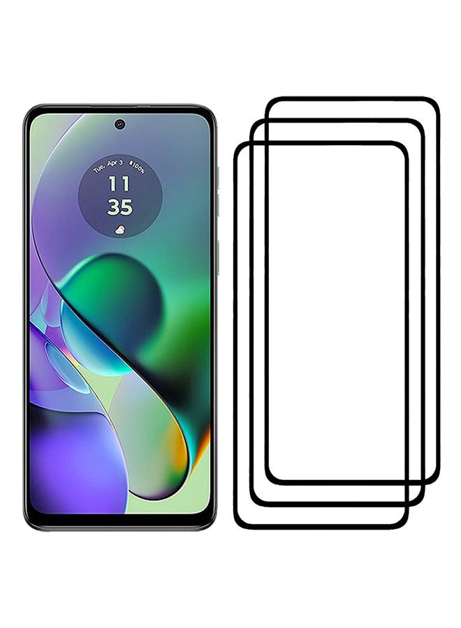 3 Pack For Motorola Moto G54 Screen Protector 9H Hardness Scratch Resistance Screen Protector 3D Tempered Glass Film Ultra HD Easy Install Case Friendly Glass