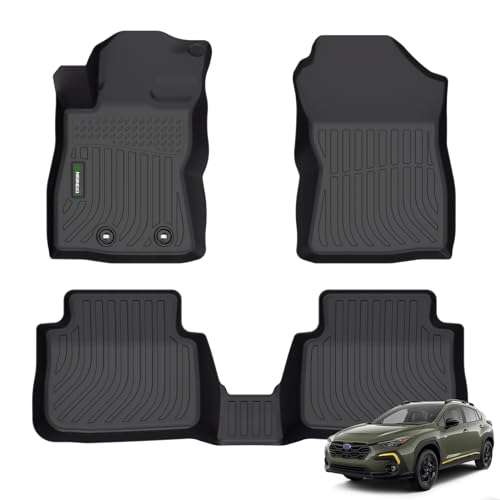 ANBINGO® Floor Mats for 2024 2025 2026 Subaru Crosstrek & Subaru Impreza Custom All Weather Protection TPE Waterproof Non-Slip Car Floor Liners 1st & 2nd Row Set Accessories Black - Image 1