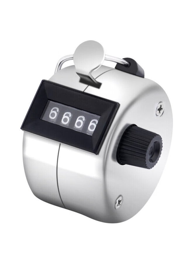 kawatu Kawatu Counter, Manual Mechanical Counter, Pedestrian Flow Counter, Four-digit Counter, Silver  - Image 1