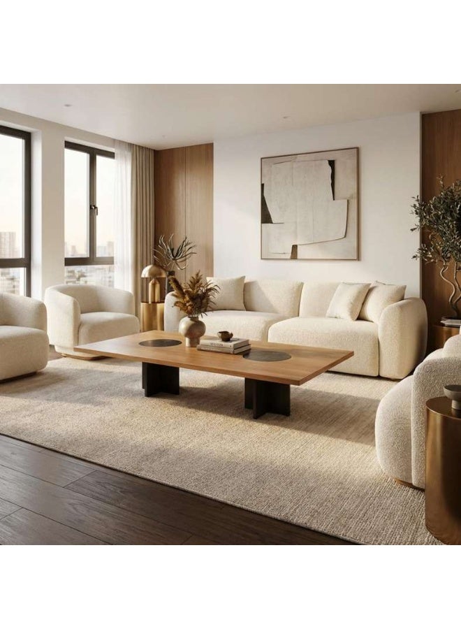 Pan Home Elsian Coffee Table - Natural & Black - Image 1