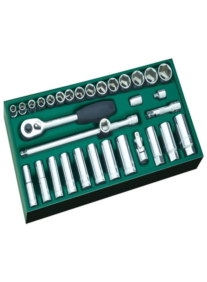 SATA 33 Pc 3/8 Dr 6 Pt Metric Socket Tray Set - ST09902SJ - Image 1