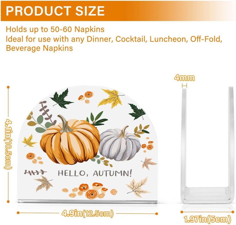 xigua Fall Pumpkin Napkin Holders for Tables  Kitchen  Cocktail Napkin Holders - Image 3