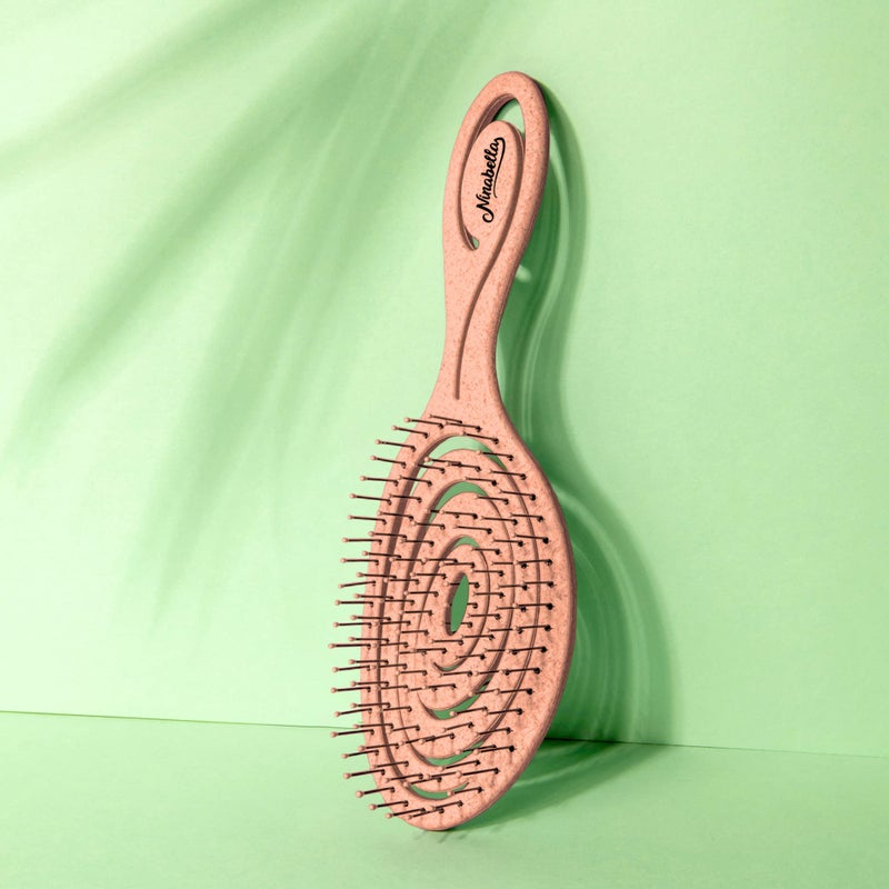 Ninabella Detangling Hair Brush for Women & Men - Does not Pull - Straightening Brushes for Straight & Curly Hair - Unique Spiral Hairbrush - Rose Gold - Image 5