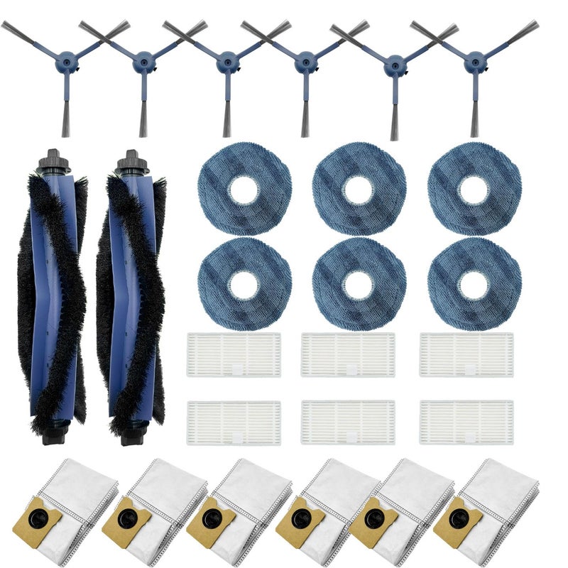 JoyBros Replacement Parts Kit Compatible With Eufy Omni E25 / E28, Vacuum Cleaner Accessories Includes:2 Mop Roller Brush,1 Set Main Brush,6-Side Brush,4-Filter,6-Disposal Dust Bags - Image 1