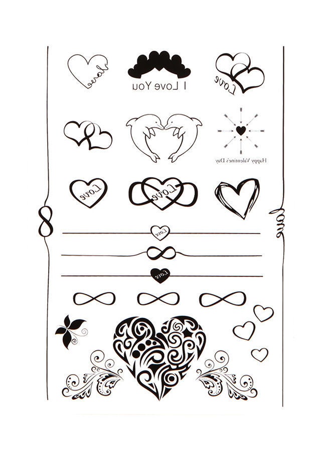 NIBEMINENT Heart Pattern Temporary Tattoo Sticker - Image 1