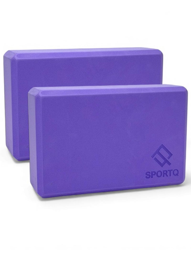 سبورت كيو قطعتين مكعب كتلة يوغا من سبورت كيو ®️ من اسفنج ايفا عالي الكثافة، غير قابل للانزلاق، مناسب للمنزل وصالة الالعاب، لتحسين التمدد لتمارين اليوغا/ بيلاتس/اللياقة البدنية - Image 1