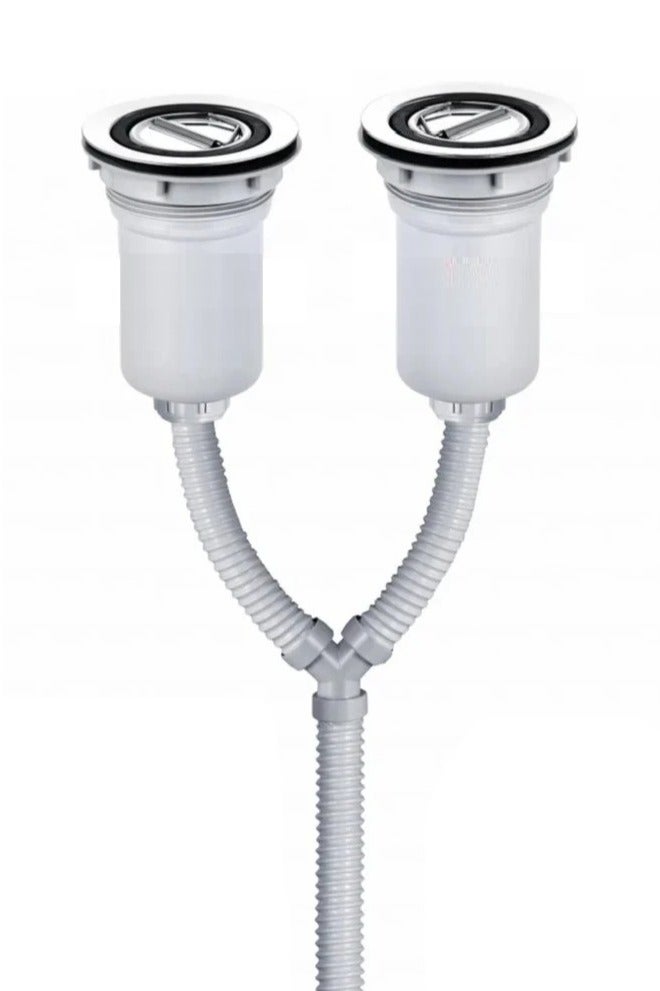 Kana Double outlet directly connected to the sink. Features a durable and solid plastic body. Korean model. - Image 1