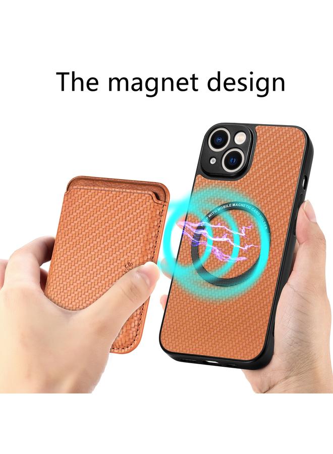 S-TOP Case For iPhone 13 mini Carbon Fiber Leather Card Magsafe Magnetic Phone Case - Image 5