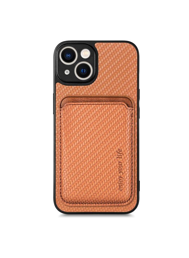S-TOP Case For iPhone 13 mini Carbon Fiber Leather Card Magsafe Magnetic Phone Case - Image 1