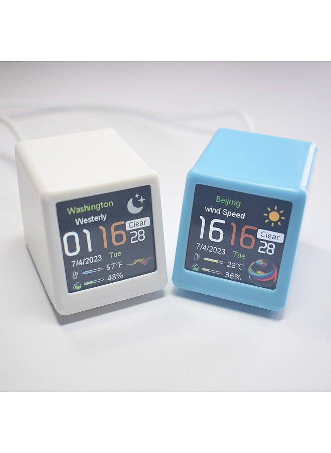 Generic Colorful OLED Multi-Function Information Display WiFi Smart Desktop DIY Creative Clock Weather Station Wireless Indoor Outdoor Thermometer Hygrometer  - Image 4