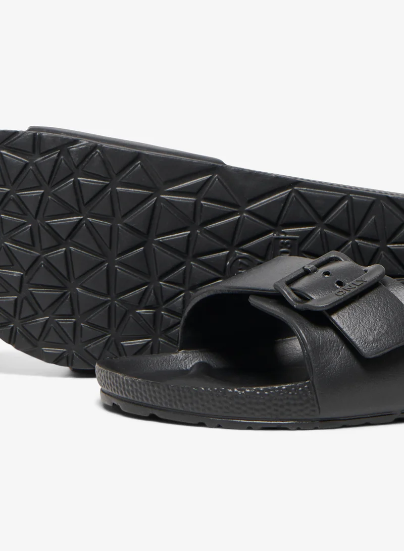 Only Black Cindy One Strap Eva Flat Sandals for Women | Best Price UAE