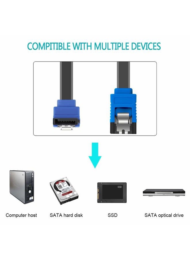 Benfei SATA Cable III, 3 Pack SATA Cable III 6Gbps 90 Degree Right Angle with Locking Latch 18 Inch for SATA HDD, SSD, CD Driver, CD Writer - Black - Image 5
