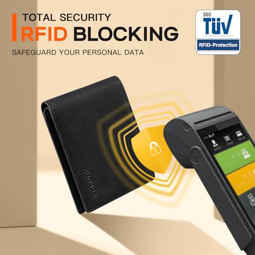 RUNBOX Wallet for Men Slim Leather Bifold RFID Blocking Minimalist Front Pocket Design with Gift Box - Image 3