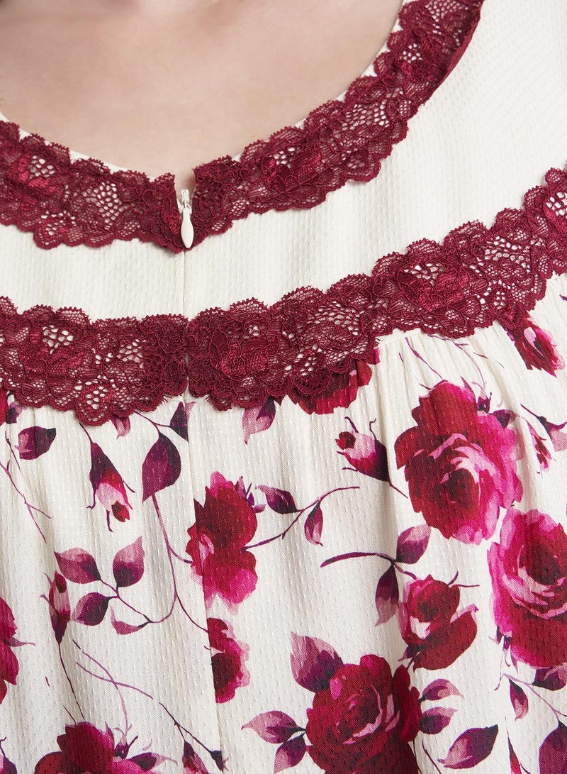 KASHKHA Floral Printed Knee Length Night dress - Image 5