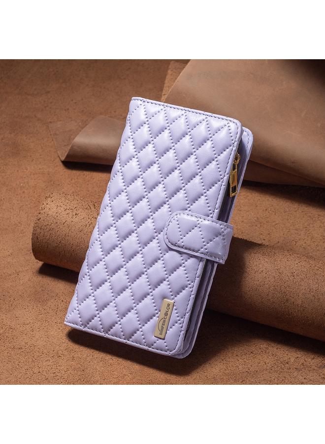 S-TOP Case For Samsung Galaxy S25 Ultra 5G Diamond Lattice Zipper Wallet Leather Flip Phone Case - Image 2