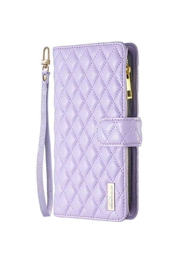 S-TOP Case For Samsung Galaxy S25 Ultra 5G Diamond Lattice Zipper Wallet Leather Flip Phone Case - Image 3