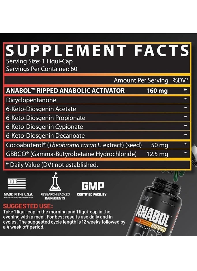 Nutrex Research Nutrex Anabol Ripped 60 Liquid Capsules  - Image 3