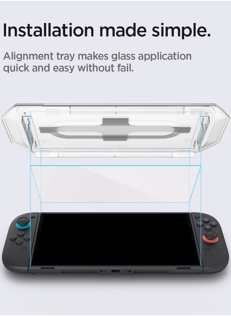 Spigen GLAStR EZ Fit Nintendo Switch 2 Screen Protector (2025) Premium Tempered Glass - 2 Pack  - Image 3