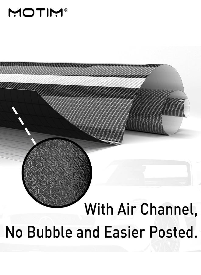 Motim 6D Gloss Carbon Fiber Vinyl 30x150cm, Automotive Wrap Sheet, Self Adhesive Car Vinyl Roll, Bubble Free Air Release Technology, DIY Decals for Car DIY Interior Exterior and Laptop - Image 4