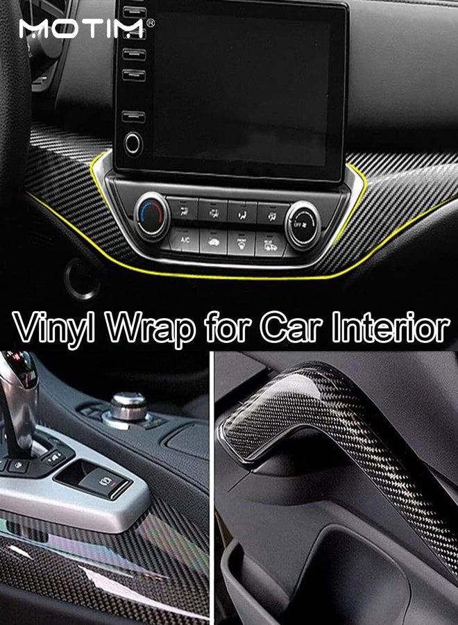 Motim 6D Gloss Carbon Fiber Vinyl 30x150cm, Automotive Wrap Sheet, Self Adhesive Car Vinyl Roll, Bubble Free Air Release Technology, DIY Decals for Car DIY Interior Exterior and Laptop - Image 2