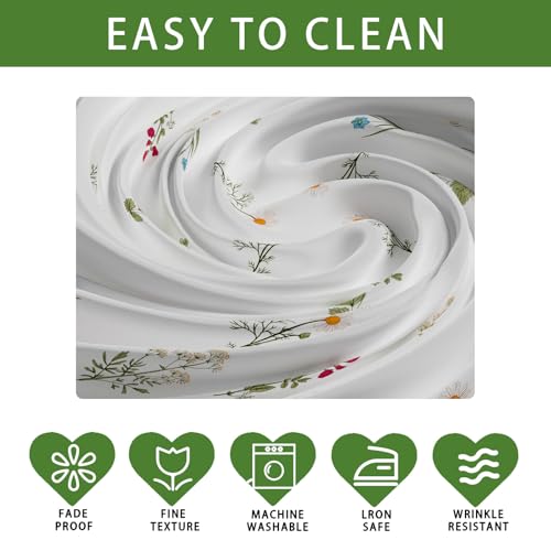 XCHI Wildflowers Grass Butterfly Spring Tablecloth Rectangle Summer Table Cloth Washable Table Covers for Indoor Dining Home Party Decorations 60x84 Inch - Image 4