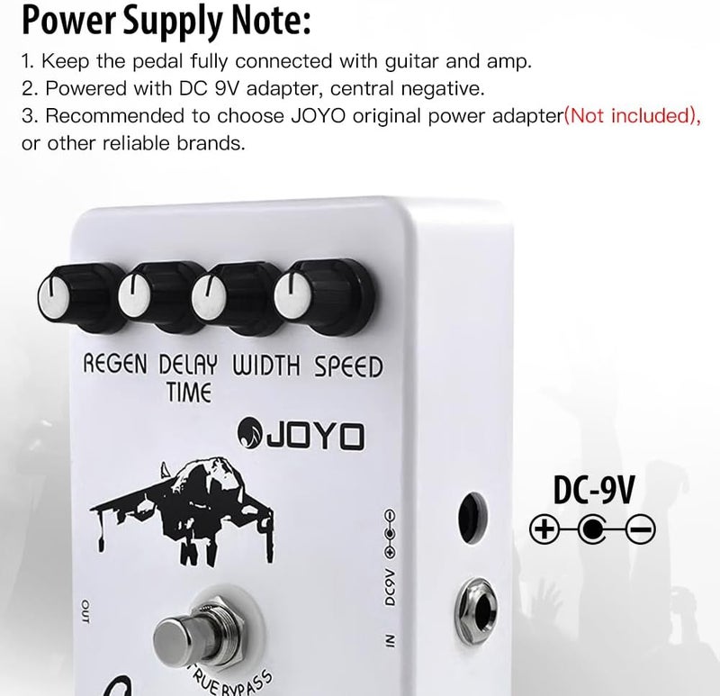 JOYO Classic Flanger Guitar Pedal, BBD Circuit with Metallic Flange & Chorus-Vibrato Tones for Electric Guitar, True Bypass (JF-07) - Image 5