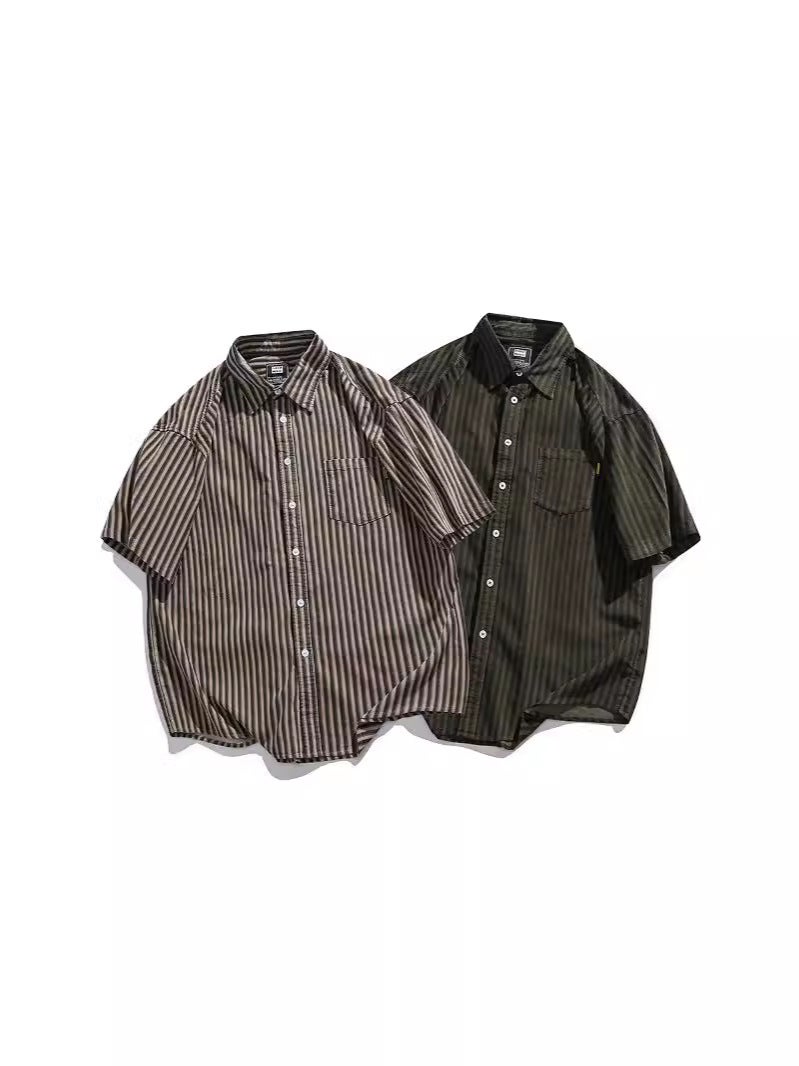 Ruiienrs X Planet Music 2024 Japanese All-Match Loose Striped T-Shirt 0245 - Image 2