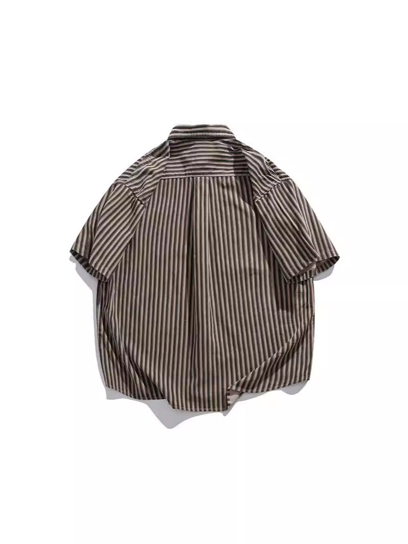 Ruiienrs X Planet Music 2024 Japanese All-Match Loose Striped T-Shirt 0245 - Image 4