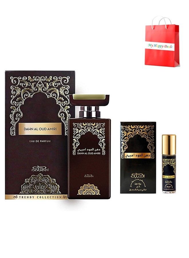 Nabeel - 2 Pieces Combo Set Nabeel Dahn Al Oud Amiri Eau De Parfum 100 ML and Roll On 6 ML - Image 1