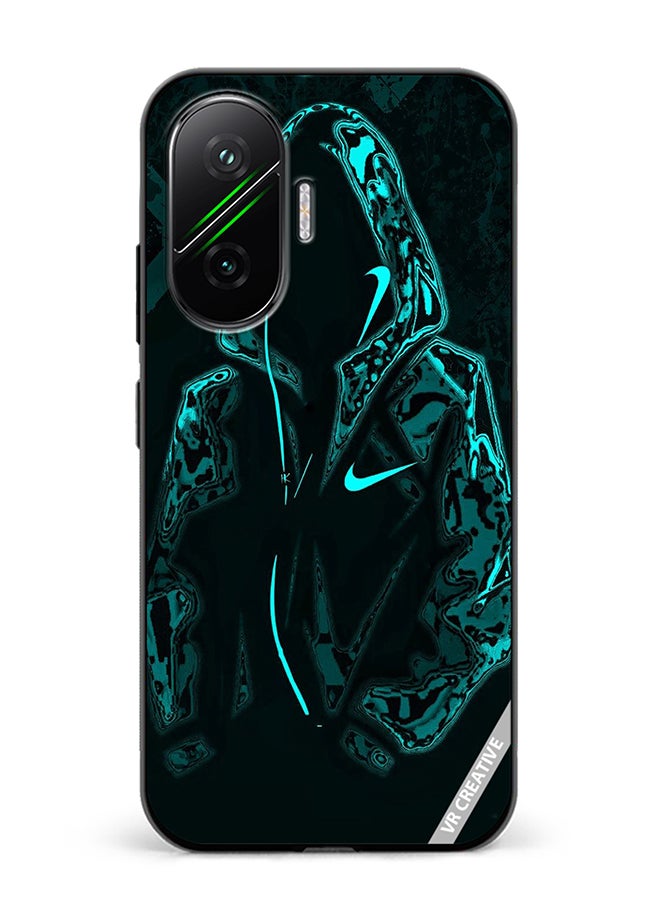 Protective Case Cover For Xiaomi Poco F7 Mask Guy In Green Jacket Design Multicolour