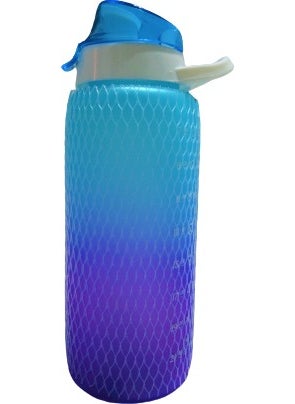 HEREVIN 161546-160 Water Bottle - Motivational Water Bottle - Plastic Colored Water Bottle Blue 1lt  - Image 3