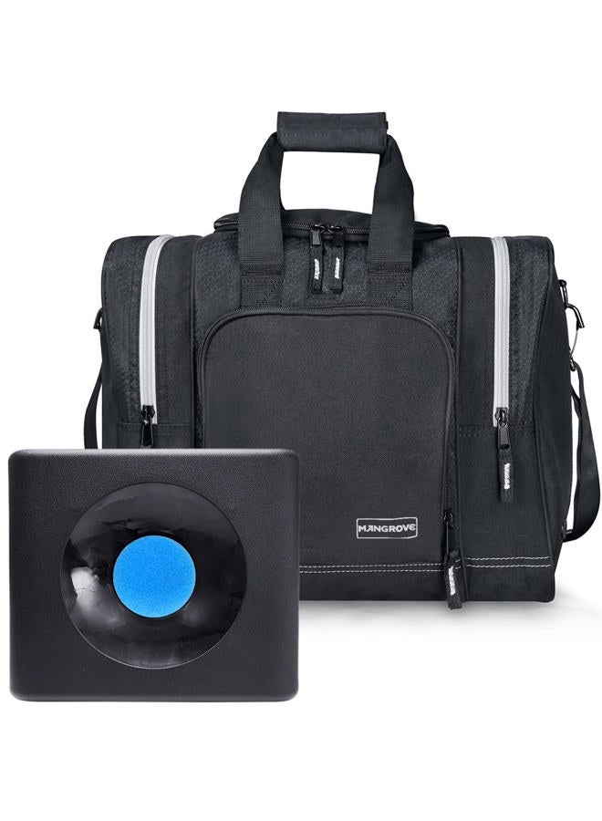 Mangrove Bowling Ball Bag for Single Ball, 2025 Bowling Bag with Plastic Ball Holder, Bowling Tote Fits Bowling Shoes Up to Mens Size 14 and Accessories (Black) - Image 1