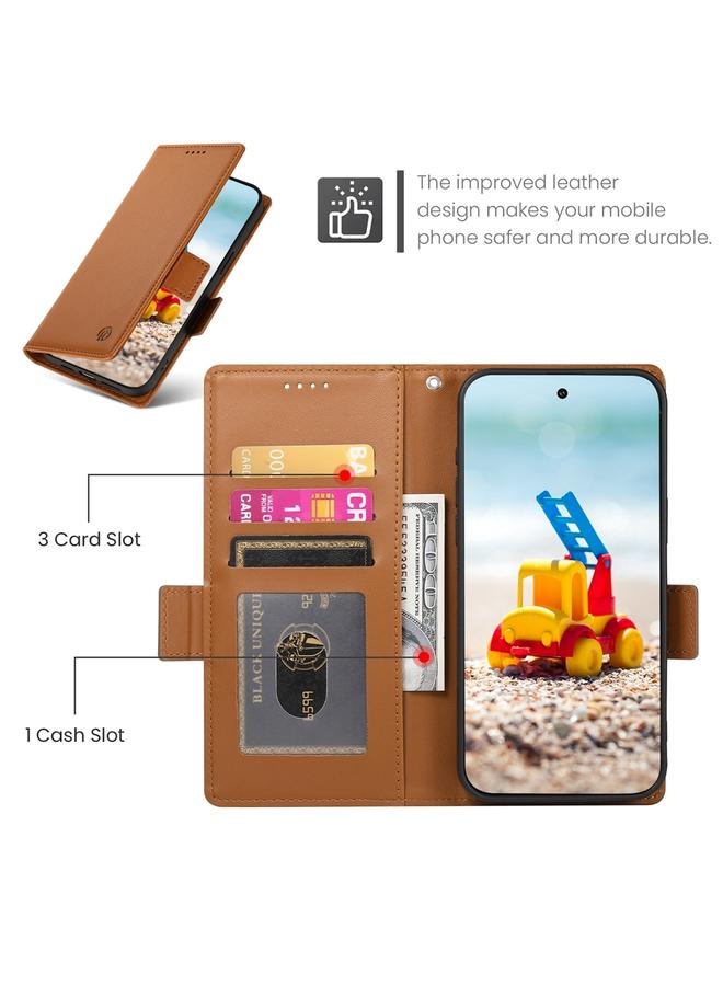 اس-توب جراب لهاتف Google Pixel 9 Pro مع مشبك جانبي مغناطيسي من الجلد المصقول - Image 4