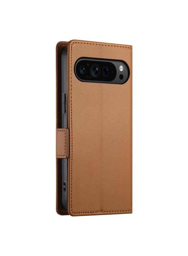 اس-توب جراب لهاتف Google Pixel 9 Pro مع مشبك جانبي مغناطيسي من الجلد المصقول - Image 3